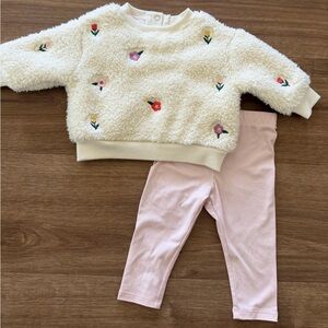 Tucker + Tate EMBROIDERED FLEECE SWEATSHIRT & LEGGINGS SET 6M